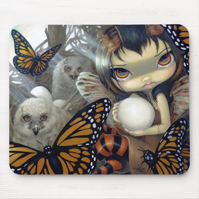 Tapis De Souris "Owlyn dans le nid" Mousepad (Devant)