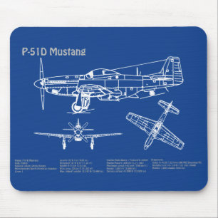 Tapis De Souris P-51D Mustang - Plan directeur de l'avion AD