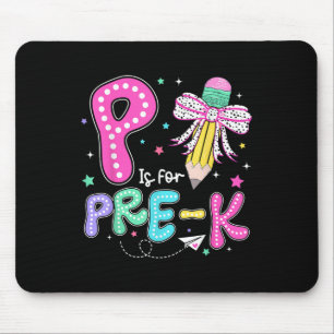 Tapis De Souris P Est Pour L'Enseignant Pré-k Coquette Bow Pencil