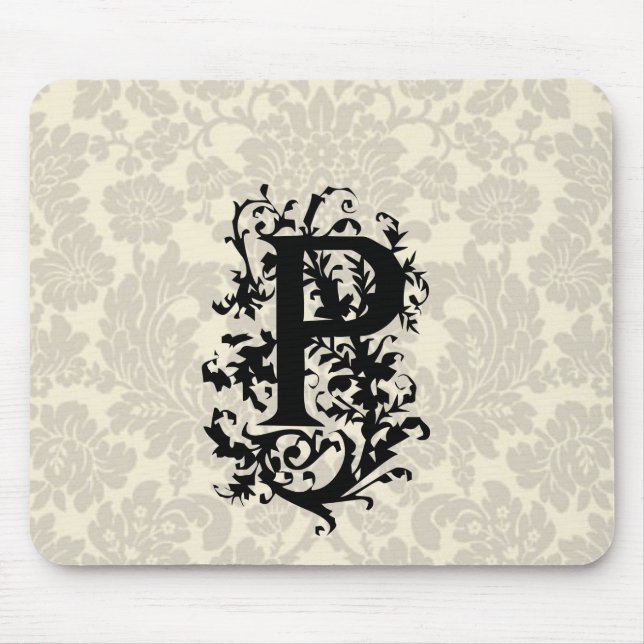 Tapis De Souris P monogramme baroque (Devant)