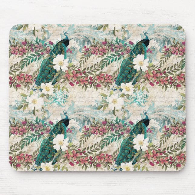 Tapis De Souris Pacock Floral (Devant)