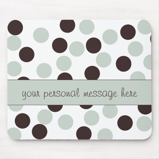 Tapis De Souris Pad à souris vert et Brown Polka Dot (Devant)