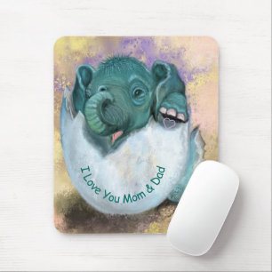 Tapis De Souris Pad de souris à éclosion d'éléphant - Je t'aime MO