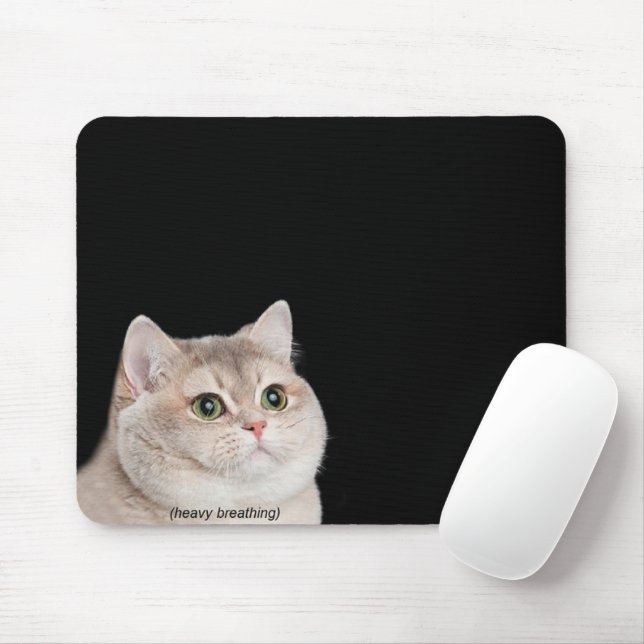 Tapis De Souris Pad de souris à mème de chat Respirant lourd (Avec souris)