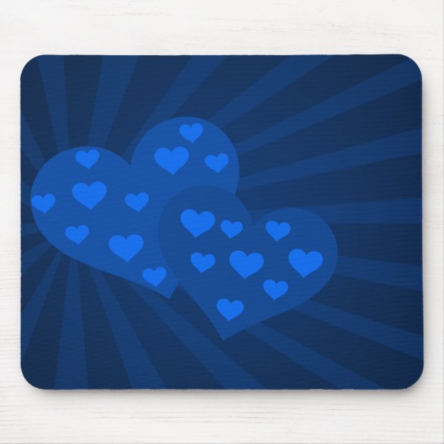 Tapis De Souris Pad de souris Blue Valentine Hearts (Devant)