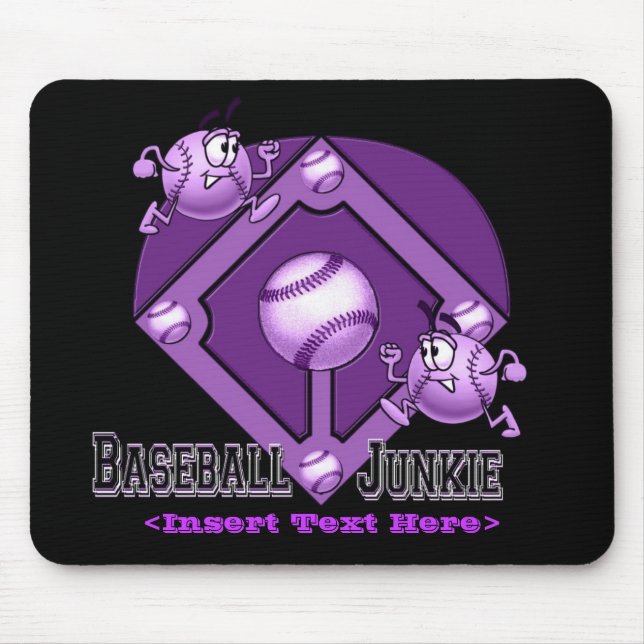 Tapis De Souris Pad de souris de baseball violet (Devant)