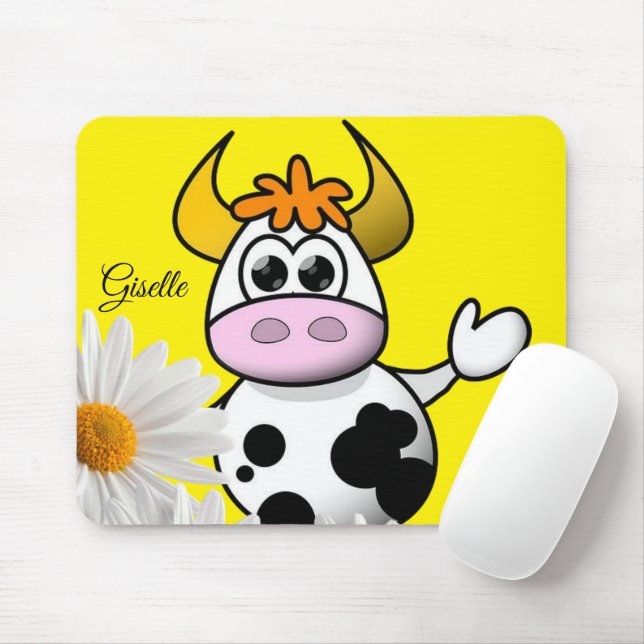 Tapis De Souris Pad de souris de vache Floral ! Panier de souris (Avec souris)