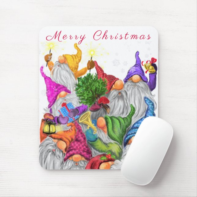 Tapis De Souris Pad de souris Gnome de Noël (Avec souris)