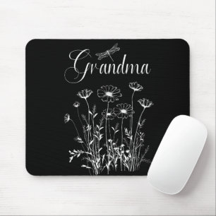 Tapis De Souris Pad de souris - Grand-mère Fleur sauvage libellule