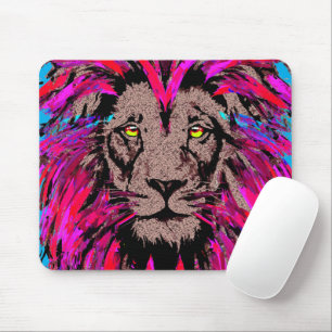 Tapis De Souris Pad de souris Lion Rose - Dessin du portrait du vi