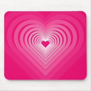 Tapis De Souris Pad de souris rose avec les coeurs