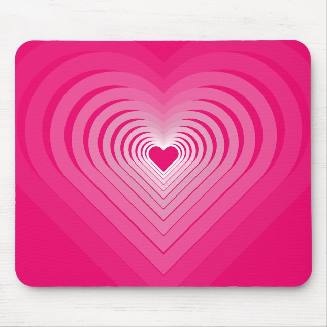 Tapis De Souris Pad de souris rose avec les coeurs (Devant)