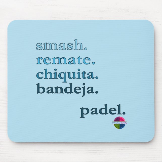 Tapis de souris Padel - Word Vibe Bleu Ciel (Devant)