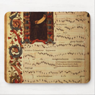 Tapis De Souris Page de notation musicale avec historiated