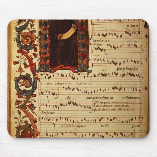 Tapis De Souris Page de notation musicale avec historiated (Devant)