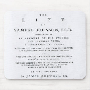Tapis De Souris Page titre, 'de la vie de Samuel Johnson