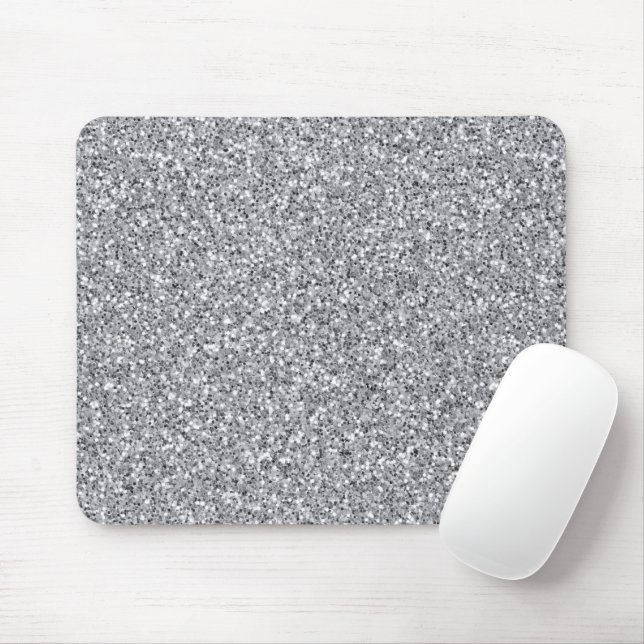 Tapis De Souris Pailleté Argent Métallisé (Avec souris)