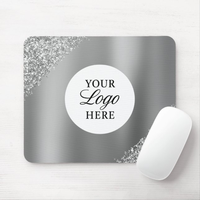 Tapis de souris pailleté professionnel Logo Argent (Avec souris)