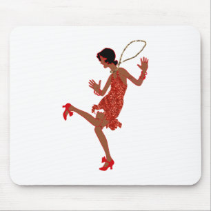 Tapis De Souris paillette noire rouge