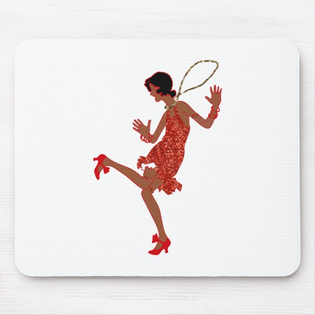 Tapis De Souris paillette noire rouge (Devant)