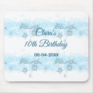 Tapis De Souris Paillettes bleu ciel ajouter date anniversaire nom