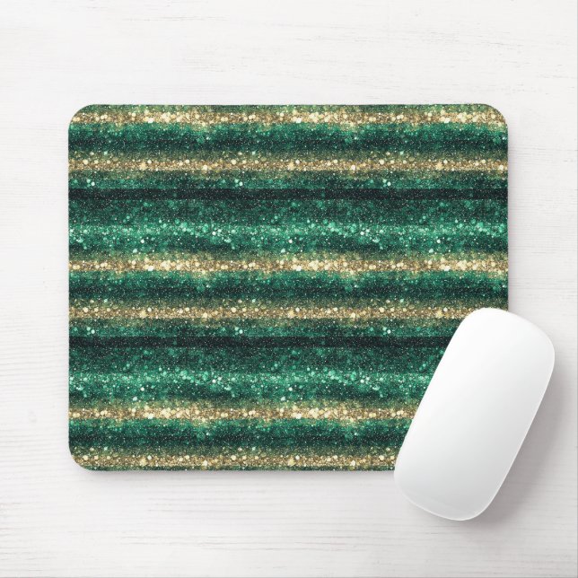 Tapis De Souris Paillettes de Saint-Patrick Vert Doré Brillantes (Avec souris)