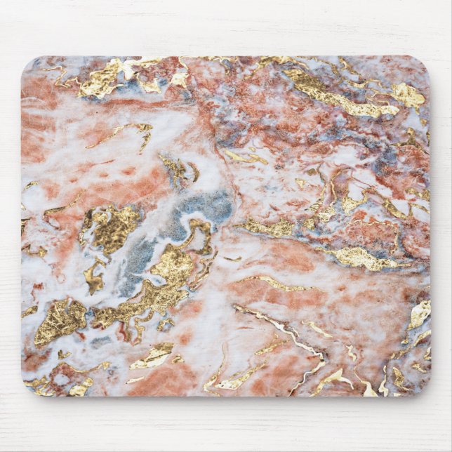 Tapis De Souris Paillettes dorées de marbre cool (Devant)