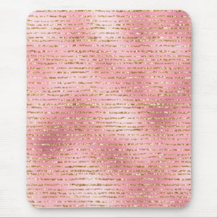 Tapis De Souris Paillettes dorées et bandes glamour de papier alu 