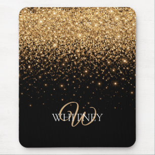 Tapis De Souris Paillettes dorées scintillement élégant luxe Textu