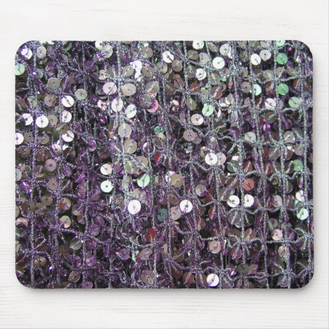 Tapis De Souris Paillettes et perles pourpres (Devant)