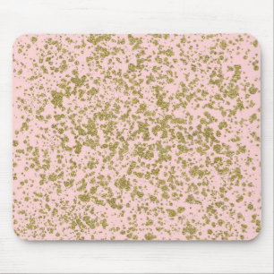 Tapis De Souris Paillettes rose et or Glamour Féminin Moderne Écla