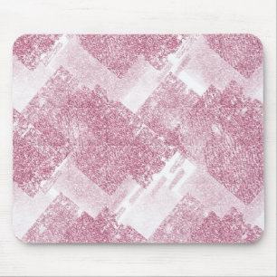 Tapis De Souris Paillettes roses sur fond blanc.