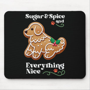 Tapis De Souris Pain d'épice de sucre de chien Noël Cookie