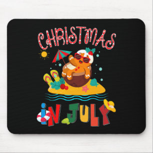 Tapis De Souris Pain d'épice Noël en Juillet Drôle de Plage Été