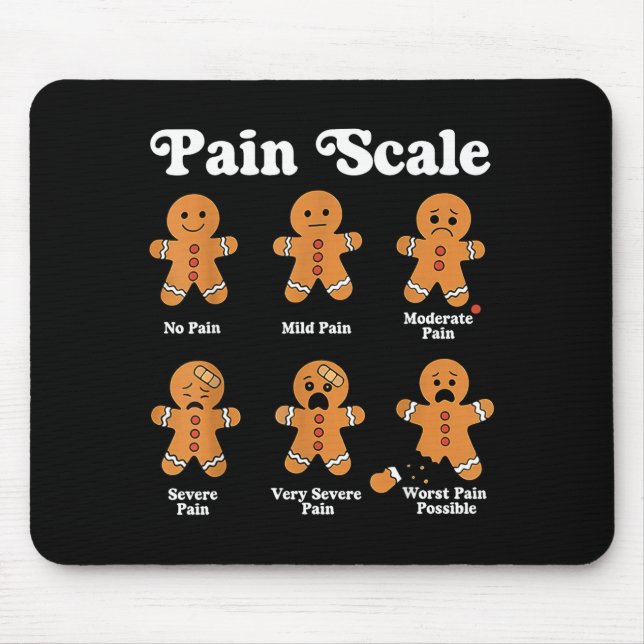 Tapis De Souris Pain Scale Funny Gingerbread Christmas Nurse Pain  (Devant)