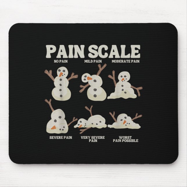 Tapis De Souris Pain Scale Snowman Nurse Christmas Xmas Snow Pajam (Devant)
