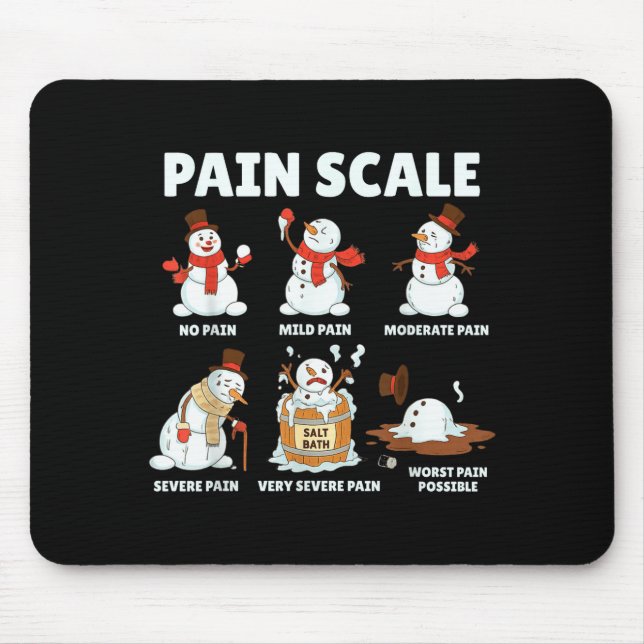 Tapis De Souris Pain Scale Snowman Xmas Funny Nurse Christmas Icu  (Devant)