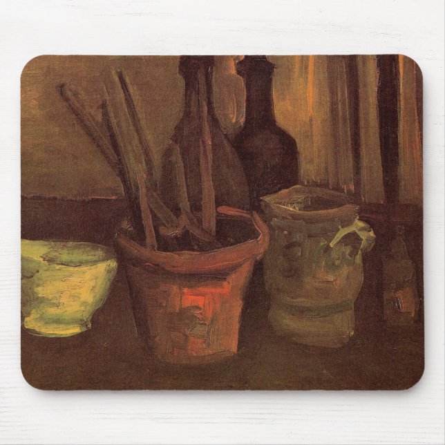 Tapis De Souris Paintbrusks Still Life en Pot par Vincent van Gogh (Devant)