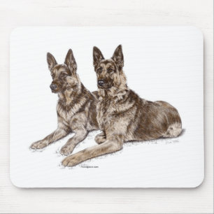 Tapis De Souris Paire de chiens bergers allemands