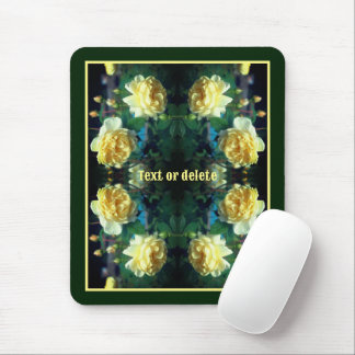 Tapis De Souris Paire de fleurs de rose jaune Abstraite personnali