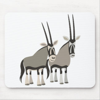 Tapis De Souris Paire mignonne d'oryxes de caricature Mousepad