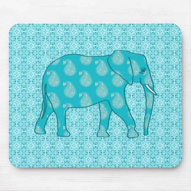 Tapis De Souris Paisley - bleu turquoise et aqua (Devant)