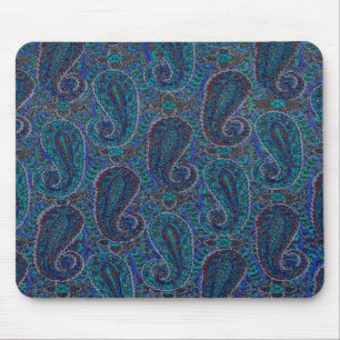 Tapis De Souris Paisley Blue Indian Boho Motif