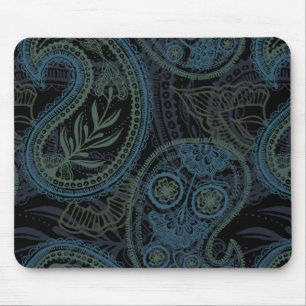 Tapis De Souris Paisley de turquoise, bleu et vert romantique