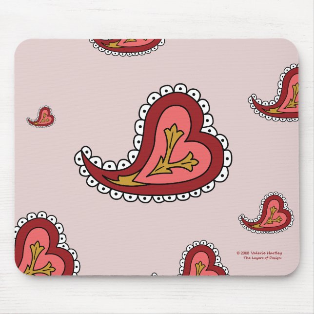 Tapis De Souris Paisley Heart Mousepad (Devant)