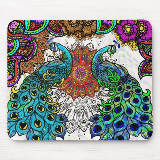 Tapis De Souris Paisley Peacocks (Devant)