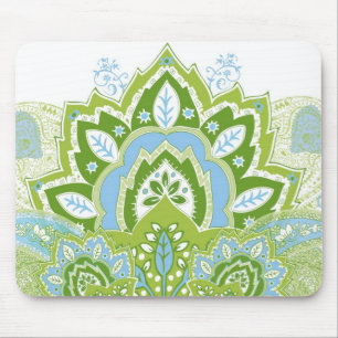 Tapis De Souris Paisley vert-bleu Mousepad