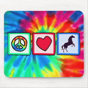 Tapis De Souris Paix, amour, chevaux