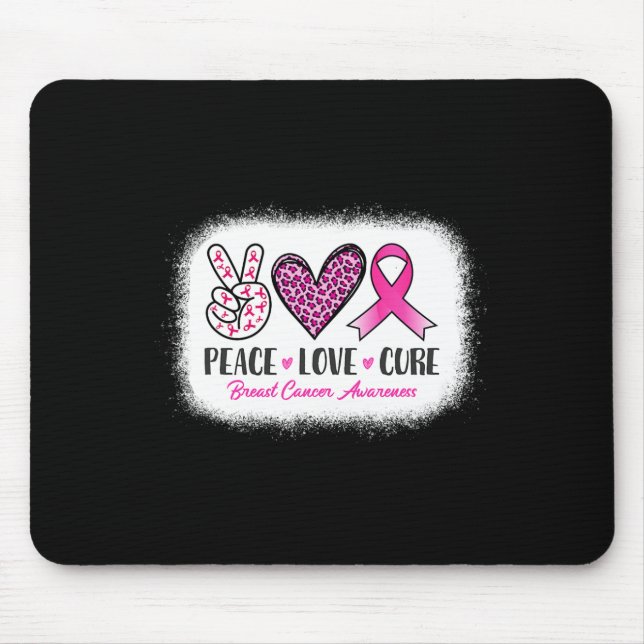 Tapis De Souris Paix Amour Cure Léopard Ruban de Sensibilisation a (Devant)