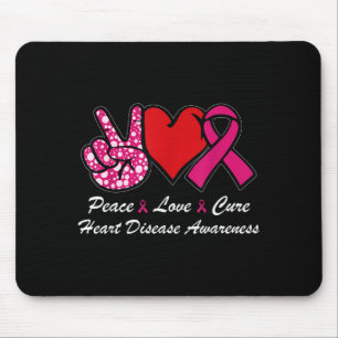Tapis De Souris Paix Amour Cure Sensibilisation aux maladies cardi